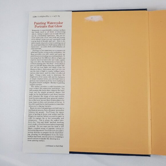 Painting Watercolor Portraits That Glow - Hardcover, by Jan Kunz  1989 - Picture 4 of 8